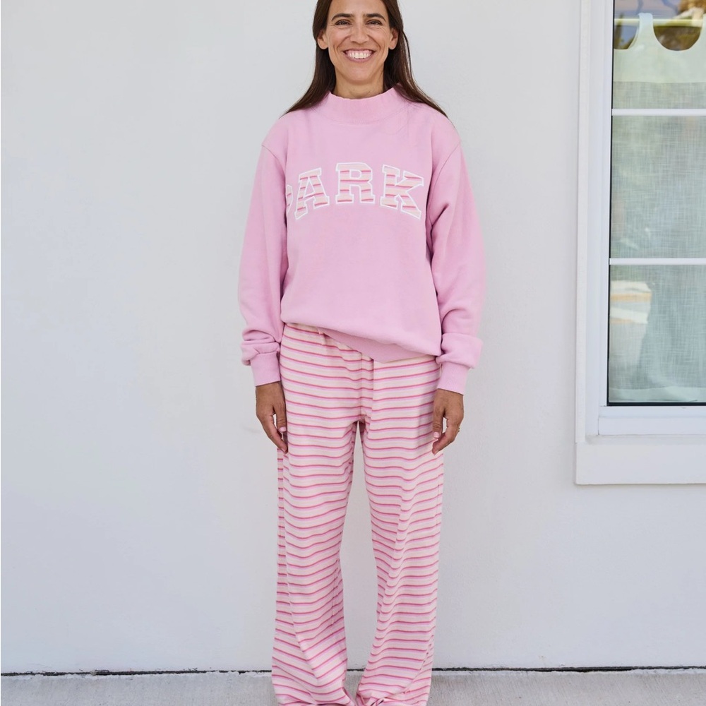PARKE It’s a Girl/Sweetpea pink striped mockneck L/XL NWT